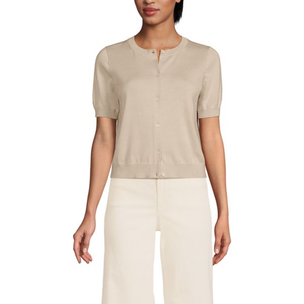 Женский короткий кардиган с короткими рукавами Lands' End, цвет champagne
Женский короткий кардиган с короткими рукавами Lands' End, цвет champagne