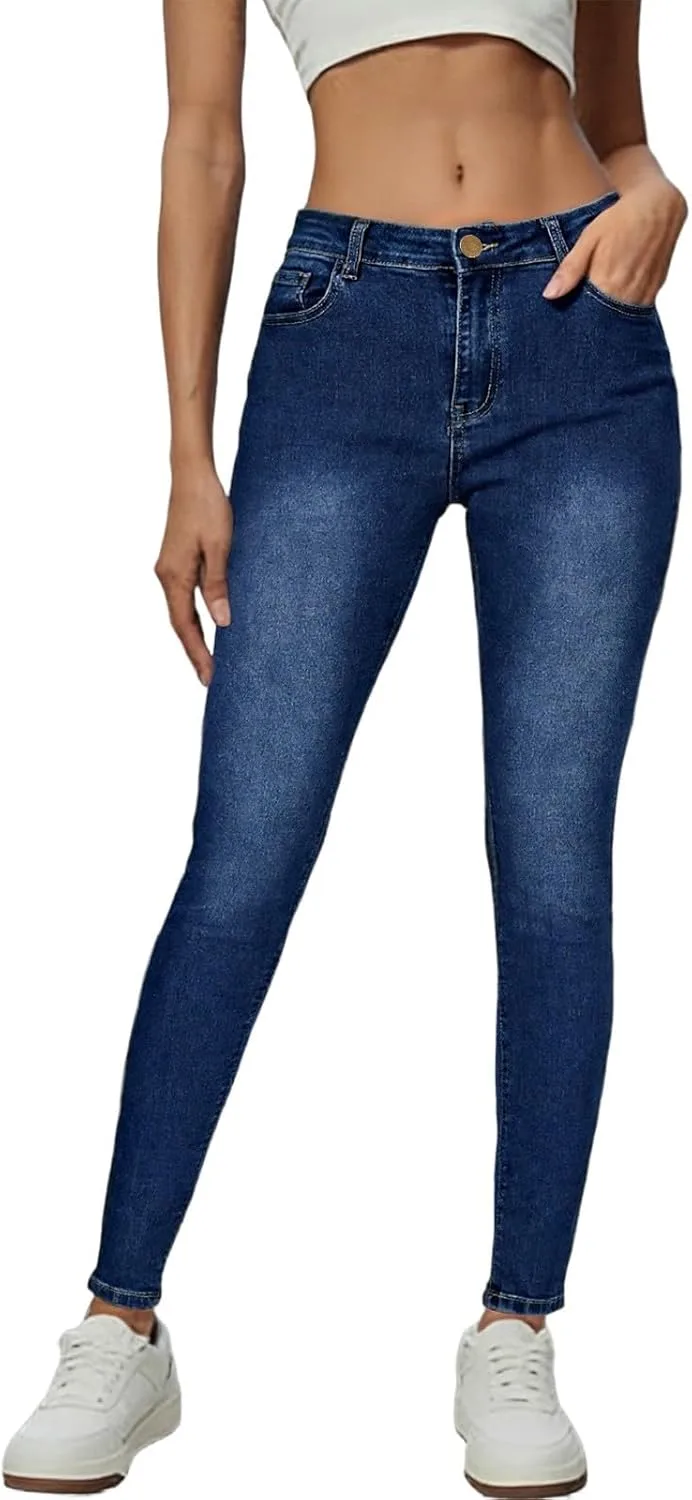 Женские джинсы скинни с высокой талией и карманами, Slim Fit Stretch
Женские джинсы скинни с высокой талией и карманами, Slim Fit Stretch