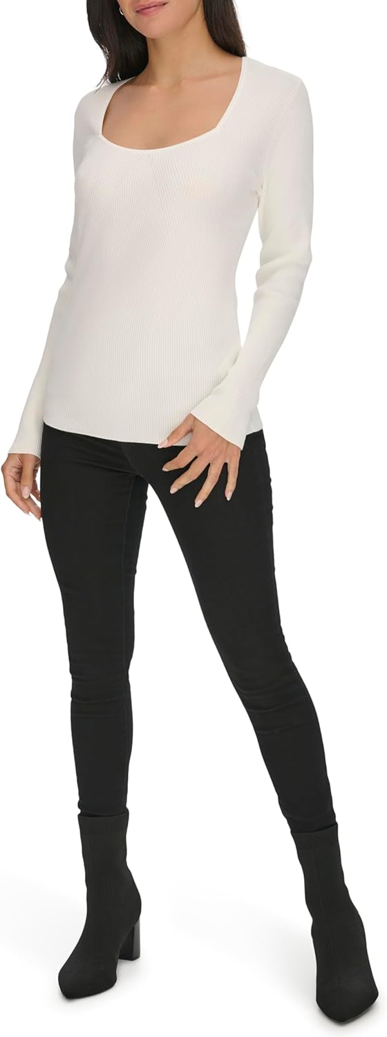 Женский свитер Calvin Klein с квадратным вырезом и длинными рукавами, Cream
Женский свитер Calvin Klein с квадратным вырезом и длинными рукавами, Cream