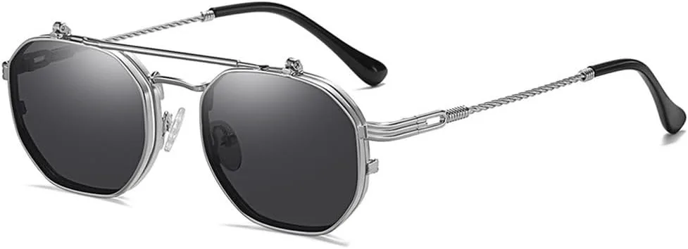 Ретро-металлические панк-солнцезащитные очки Polygon для мужчин и женщин, с прозрачными линзами Ocean Lens, солнцезащитные очки UV400 generic, Silver Gray
Ретро-металлические панк-солнцезащитные очки Polygon для мужчин и женщин, с прозрачными линзами Ocean Lens, солнцезащитные очки UV400 generic, Silver Gray