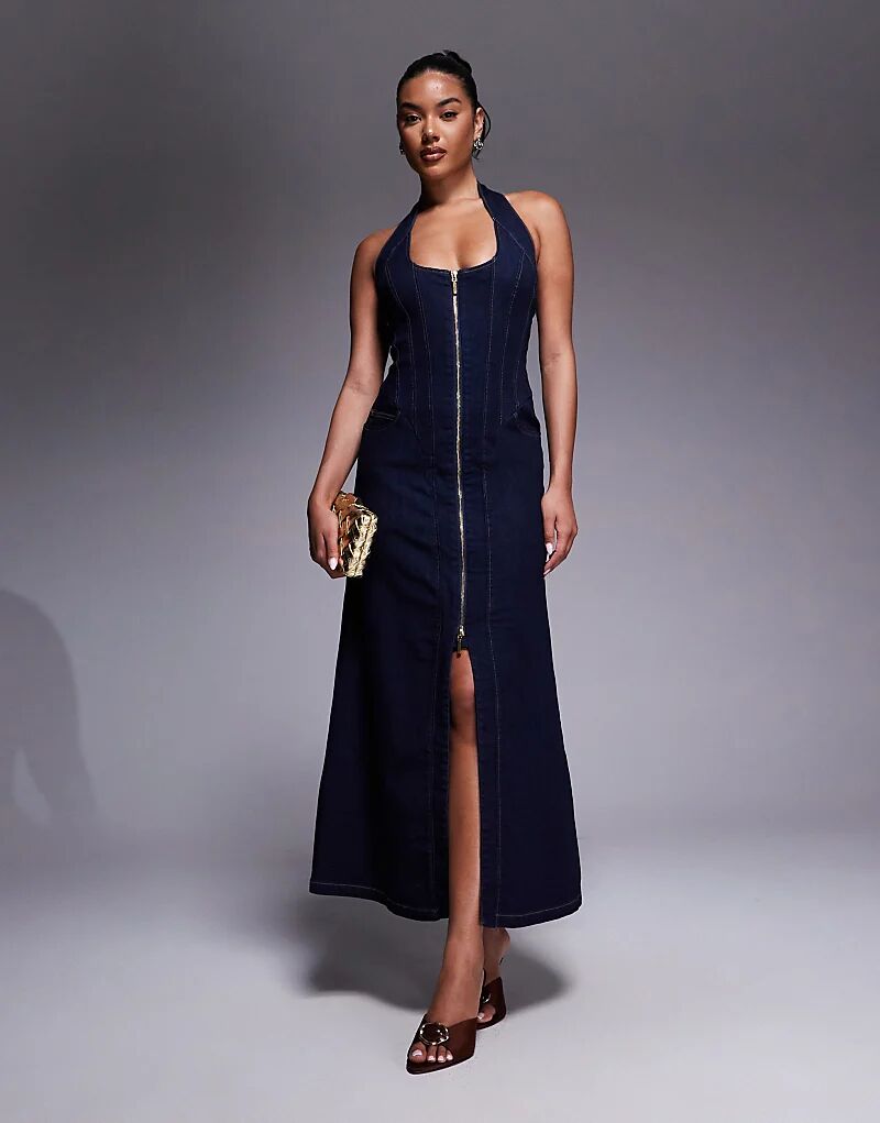 Джинсовое платье миди Bardot Martel из темного денима
Джинсовое платье миди Bardot Martel из темного денима