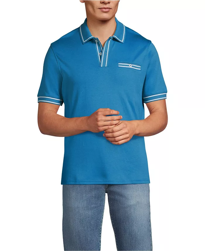 Мужская поло с коротким рукавом и скошенным карманом из ткани Supima Lands' End, синий
Мужская поло с коротким рукавом и скошенным карманом из ткани Supima Lands' End, синий