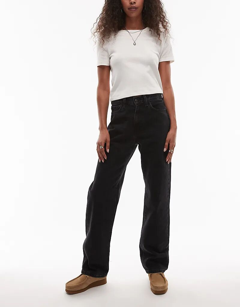 Джинсы Carhartt WIP Noxon прямого кроя с высокой талией, черного цвета
Джинсы Carhartt WIP Noxon прямого кроя с высокой талией, черного цвета