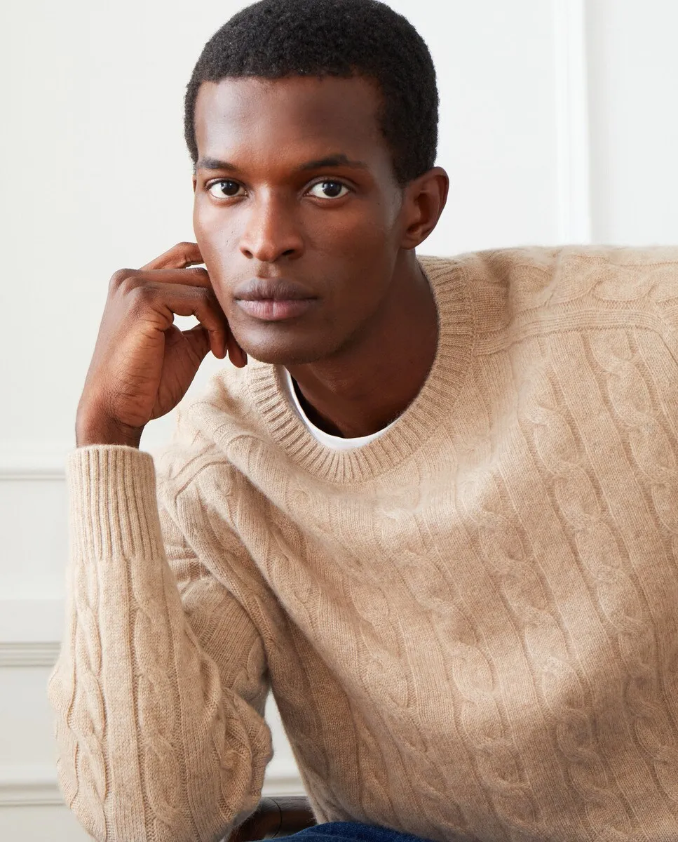 Мужской кашемировый свитер с круглым вырезом Emidio Tucci, бежевый
Мужской кашемировый свитер с круглым вырезом Emidio Tucci, бежевый