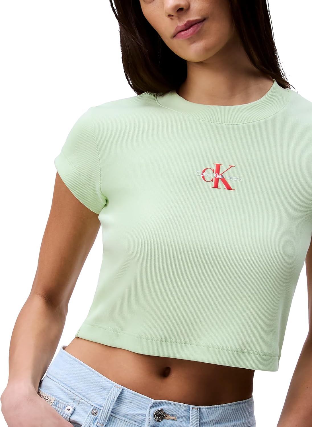 Женская футболка Calvin Klein Jeans с монограммой и логотипом в рубчик, Butterfly
Женская футболка Calvin Klein Jeans с монограммой и логотипом в рубчик, Butterfly