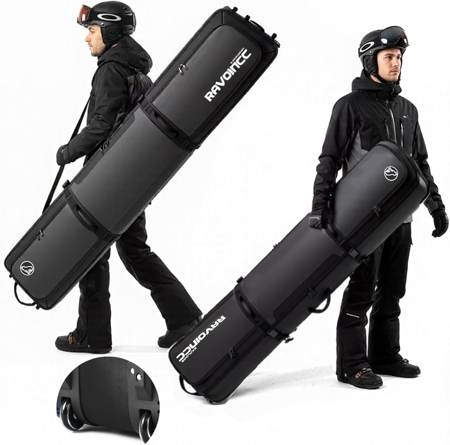 Сумка для сноуборда на колесах, мягкие чехлы для сноуборда и лыж для авиаперелетов, водонепроницаемая сумка для сноуборда на колесиках, вмещает снаряжение для сноуборда, шлемы, ботинки, очки, снаряжение для сноуборда RAVOINCC, Black, Черный, Сумка для сно
Сумка для сноуборда на колесах, мягкие чехлы для сноуборда и лыж для авиаперелетов, водонепроницаемая сумка для сноуборда на колесиках, вмещает снаряжение для сноуборда, шлемы, ботинки, очки, снаряжение для сноуборда RAVOINCC, Black, Черный, Сумка для сно