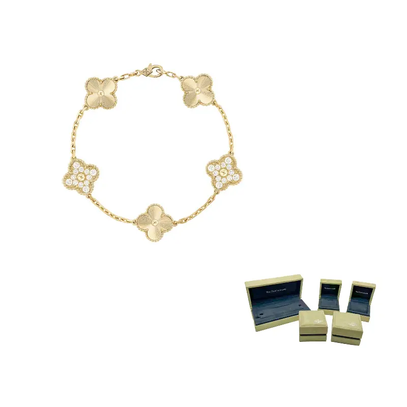Браслет из 18-каратного золота Alhambra Four Leaf Lucky Series для женщин Van Cleef & Arpels
Браслет из 18-каратного золота Alhambra Four Leaf Lucky Series для женщин Van Cleef & Arpels