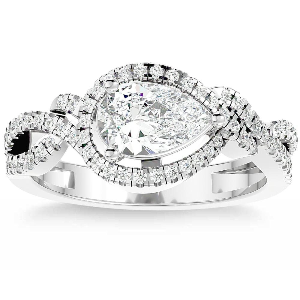 Помолвочное кольцо с муассанитом TW грушевидной формы 1 1/2 карата и бриллиантами, 10-каратное золото Pompeii2, 10K White Gold
Помолвочное кольцо с муассанитом TW грушевидной формы 1 1/2 карата и бриллиантами, 10-каратное золото Pompeii2, 10K White Gold