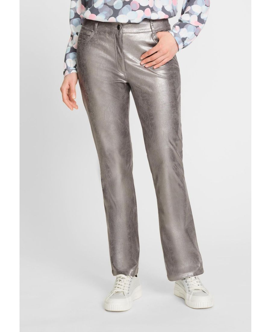 Женские брюки из мягкой искусственной кожи с металлическим блеском Olsen, Grey stone
Женские брюки из мягкой искусственной кожи с металлическим блеском Olsen, Grey stone