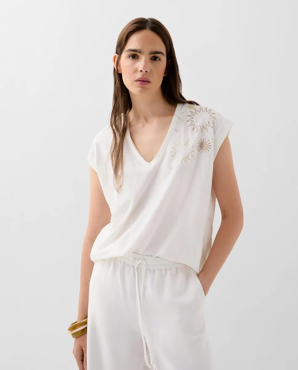 Женская футболка с V-образным вырезом и рукавом реглан Scalpers, белый
Женская футболка с V-образным вырезом и рукавом реглан Scalpers, белый