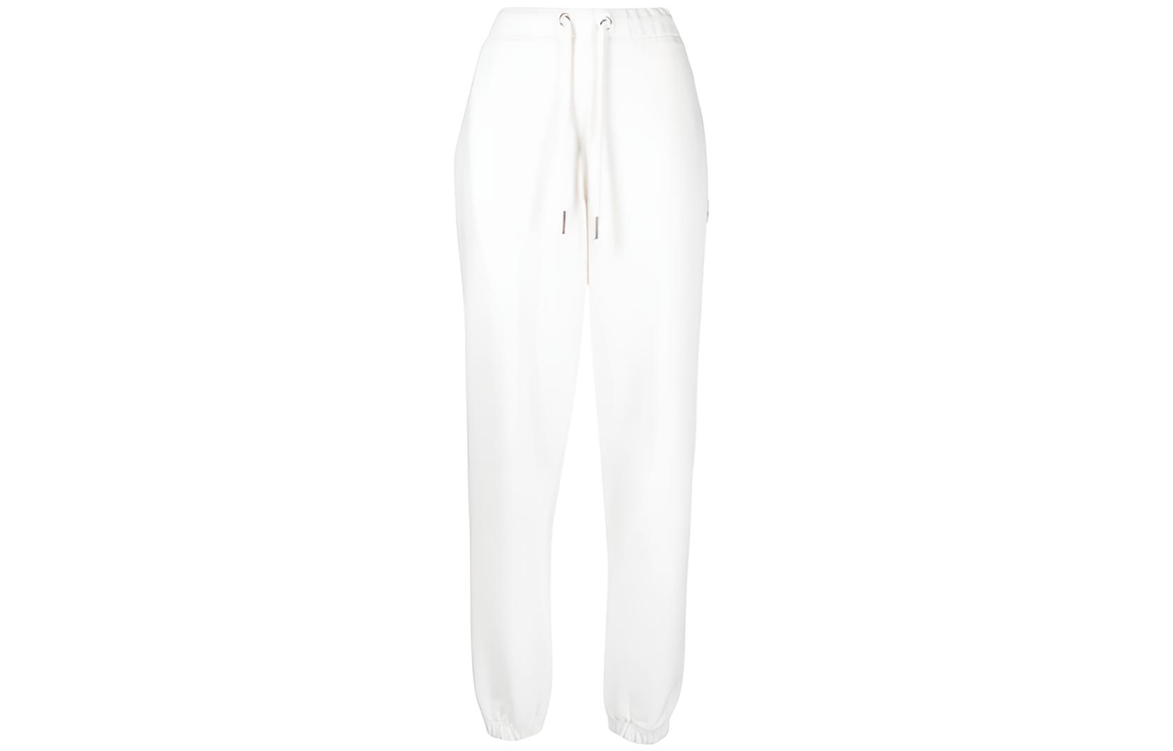 Хлопковые спортивные брюки Moncler с завязками на талии, белые
Хлопковые спортивные брюки Moncler с завязками на талии, белые