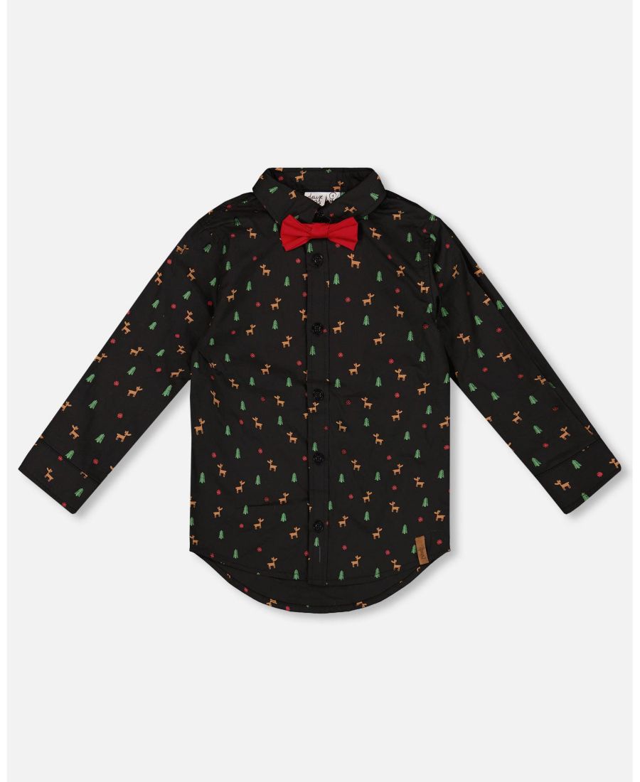 Детская рубашка из поплина с принтом, черная с разноцветными полосками и бабочкой - для мальчика Deux par Deux, Black and multicolor
Детская рубашка из поплина с принтом, черная с разноцветными полосками и бабочкой - для мальчика Deux par Deux, Black and multicolor