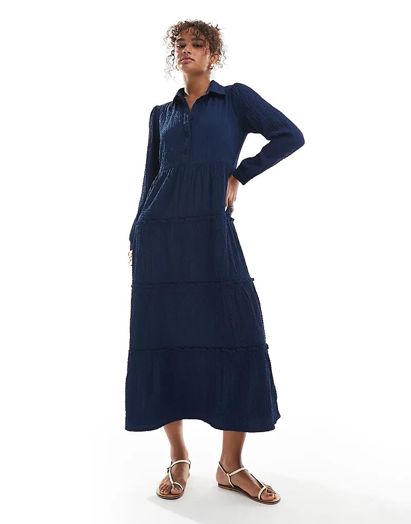 Платье мидакси Wednesday's Girl с многоуровневыми деталями рубашки, средне-синего цвета
Платье мидакси Wednesday's Girl с многоуровневыми деталями рубашки, средне-синего цвета