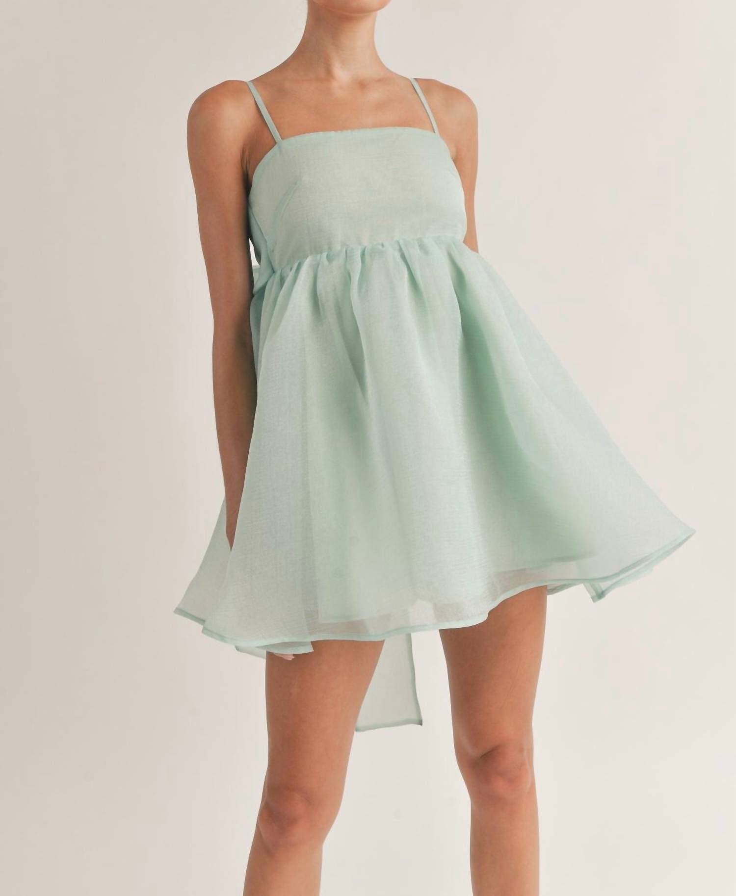 Мятное мини-платье-бэби долл на тонких бретелях Klesis
Мятное мини-платье-бэби долл на тонких бретелях Klesis