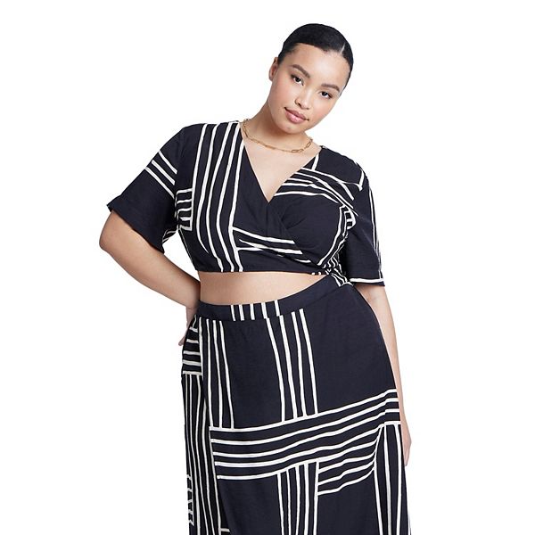 Женский топ-блуза с принтом и запахом plus size Eloquii
Женский топ-блуза с принтом и запахом plus size Eloquii