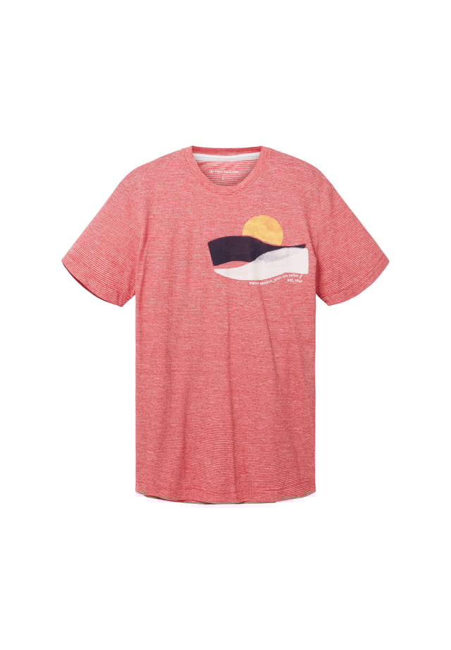 Футболка в полоску с короткими рукавами круглым вырезом и фотопринтом Tom Tailor, красный
Футболка в полоску с короткими рукавами круглым вырезом и фотопринтом Tom Tailor, красный