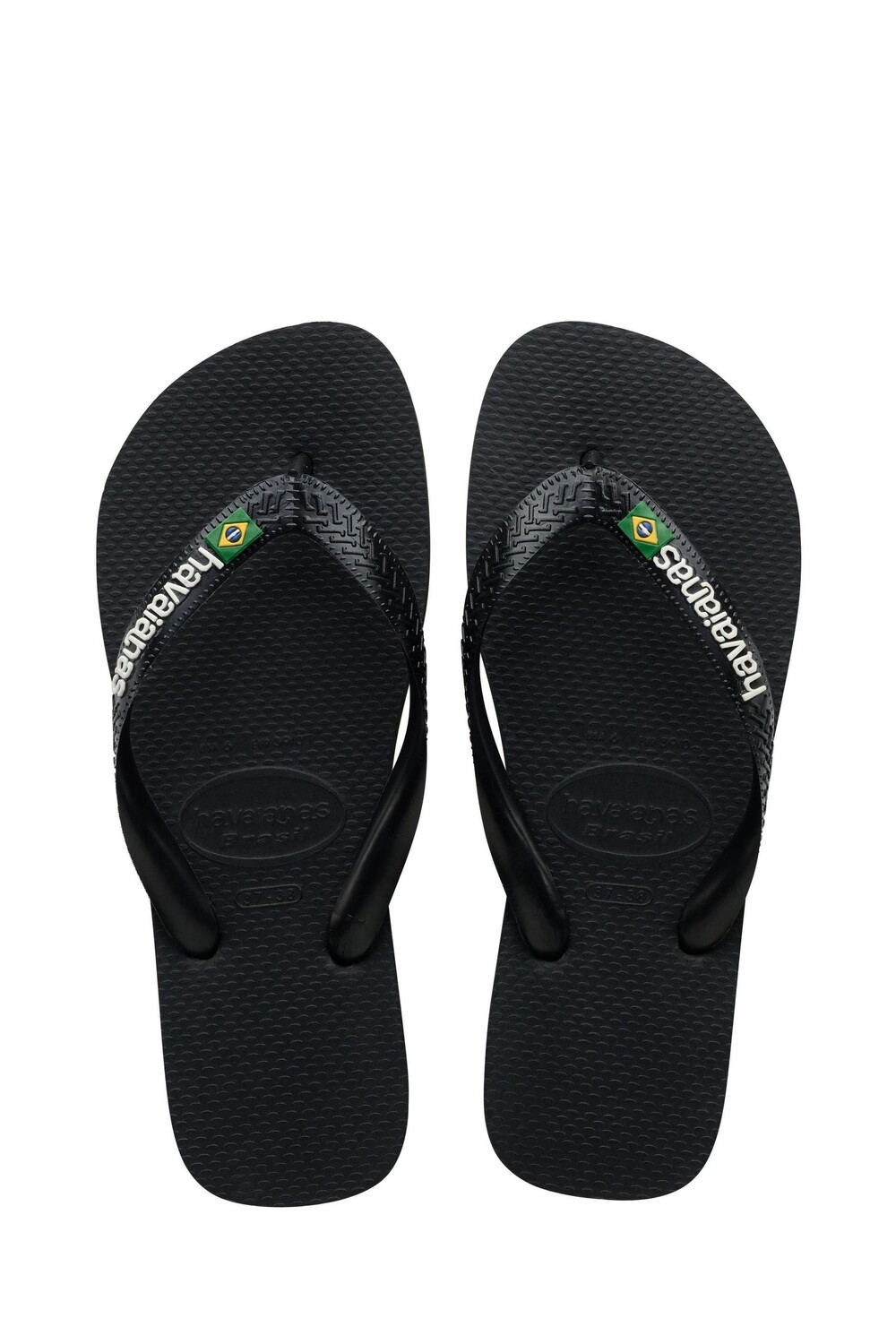 Шлепанцы с логотипом бразильского флага Havaianas, черный
Шлепанцы с логотипом бразильского флага Havaianas, черный