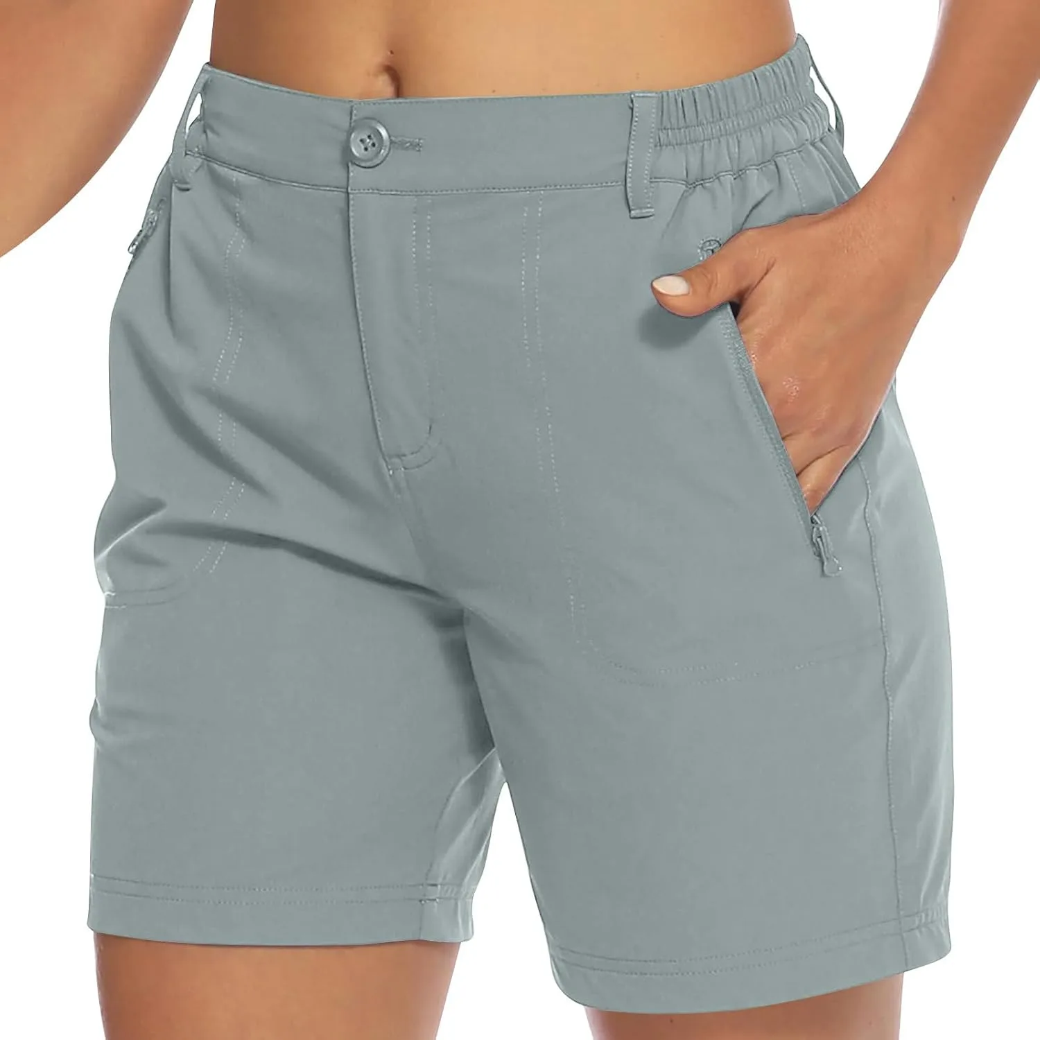 Женские летние шорты для хайкинга с молнией на карманах, эластичные твиловые, с высокой талией
Женские летние шорты для хайкинга с молнией на карманах, эластичные твиловые, с высокой талией