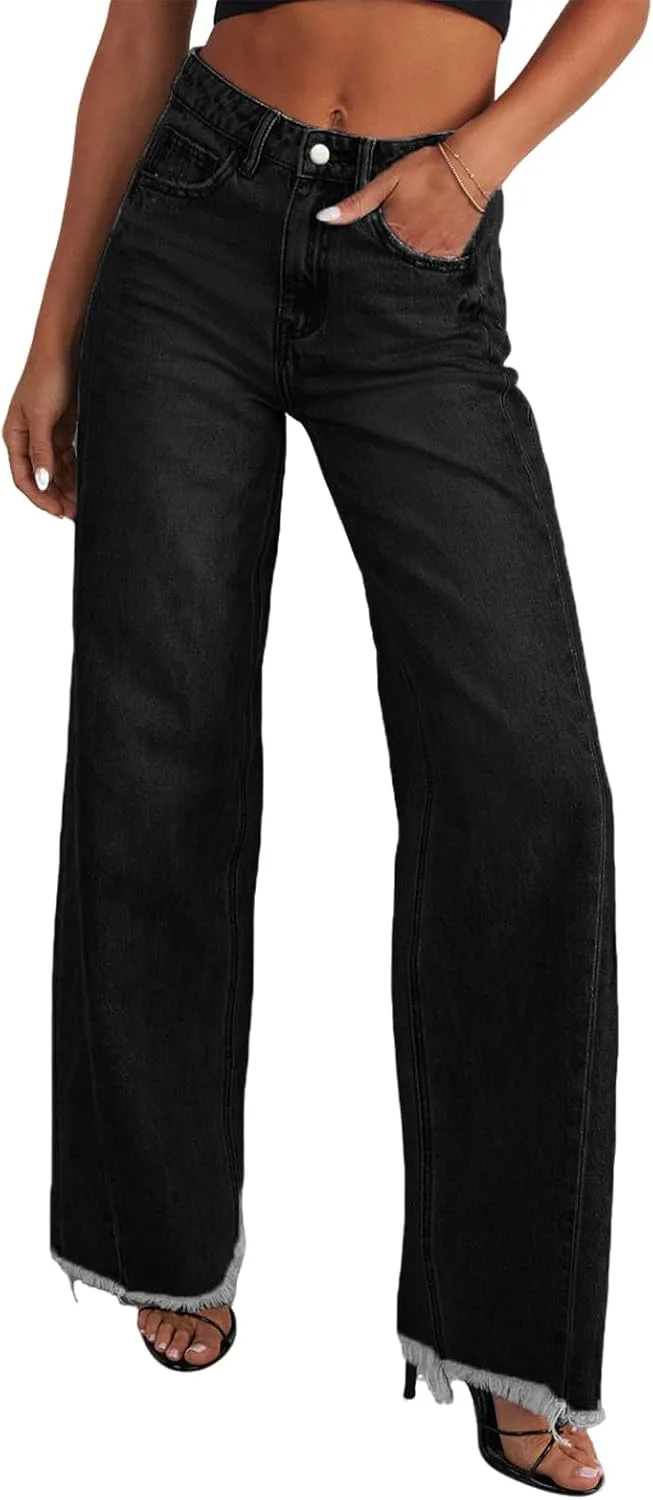 Женские джинсы Wide Leg High Waisted с растяжкой и Raw Hem
Женские джинсы Wide Leg High Waisted с растяжкой и Raw Hem