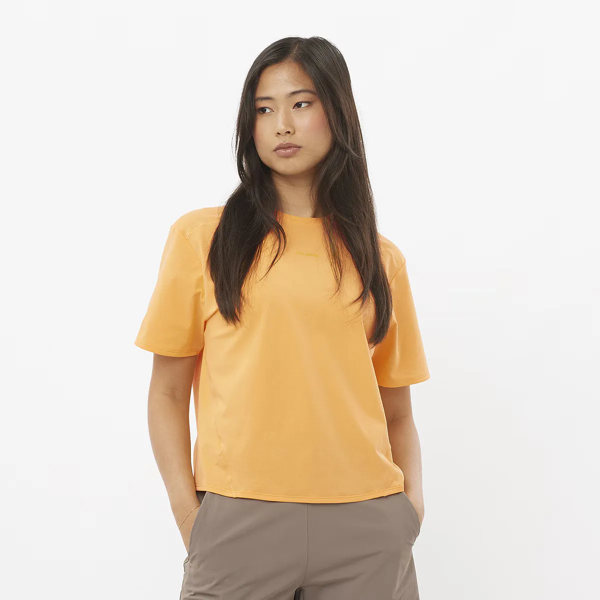 Футболка женская Trackline с коротким рукавом от Salomon, оранжевый
Футболка женская Trackline с коротким рукавом от Salomon, оранжевый