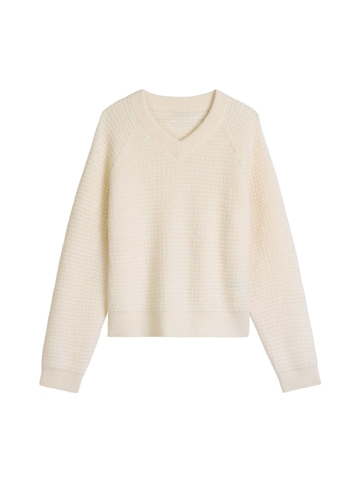 Укороченный вязаный свитер с V-образным вырезом, белого цвета. Marc O'Polo DENIM
Укороченный вязаный свитер с V-образным вырезом, белого цвета. Marc O'Polo DENIM