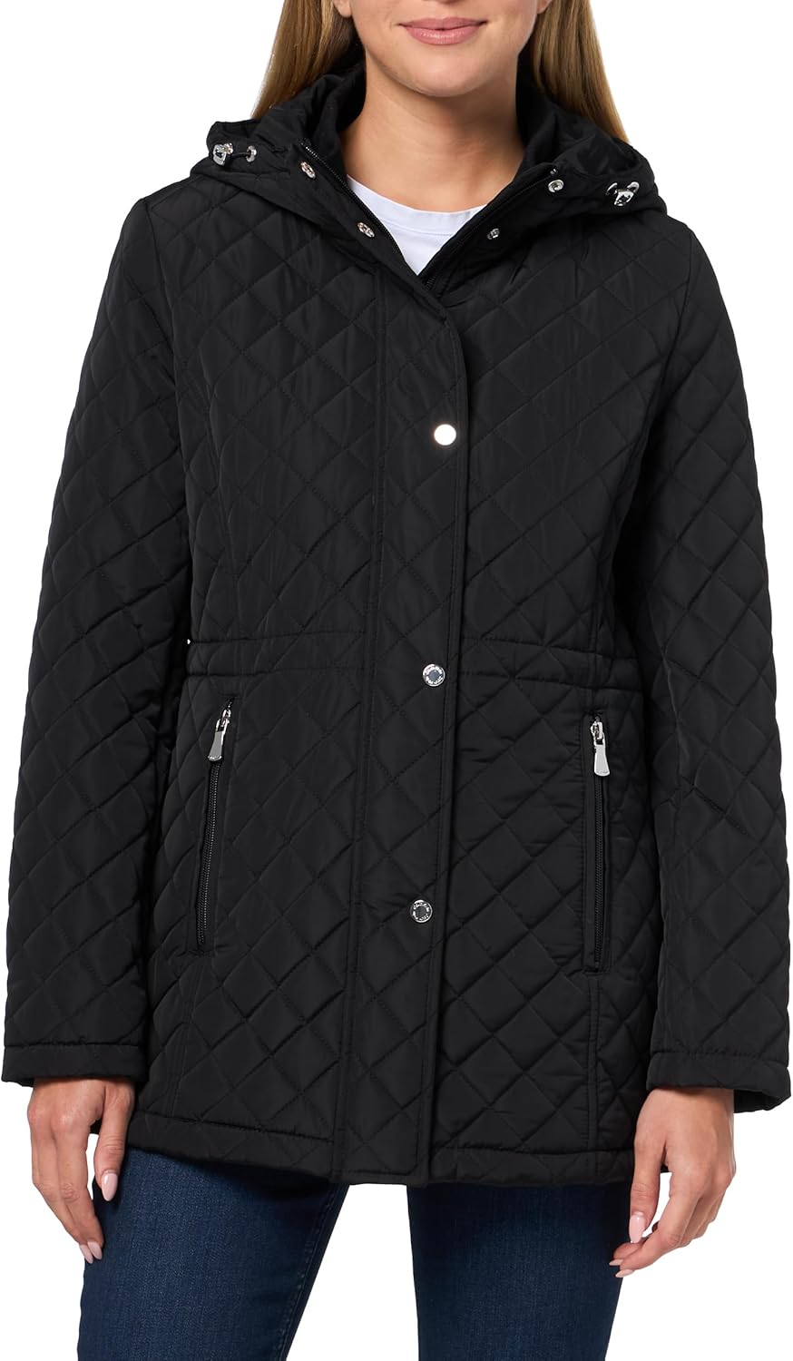 Женская стеганая куртка Calvin Klein с капюшоном - классическая ромбовидная строчка, длинное пальто с карманами, Black
Женская стеганая куртка Calvin Klein с капюшоном - классическая ромбовидная строчка, длинное пальто с карманами, Black