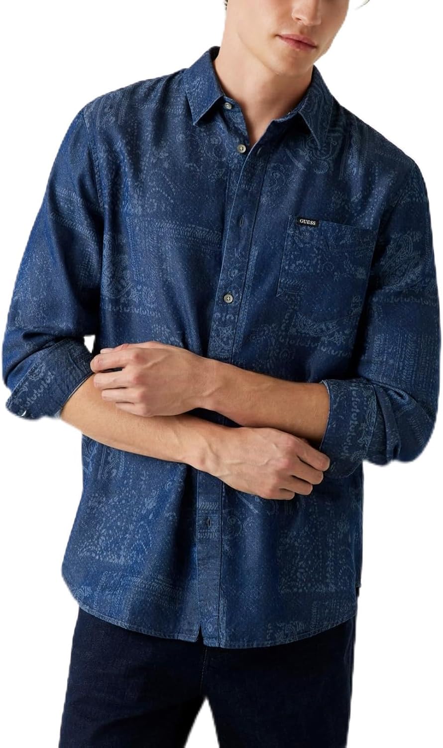 Мужская эко-рубашка с длинным рукавом и банданой GUESS, Aop Blue Bandana
Мужская эко-рубашка с длинным рукавом и банданой GUESS, Aop Blue Bandana