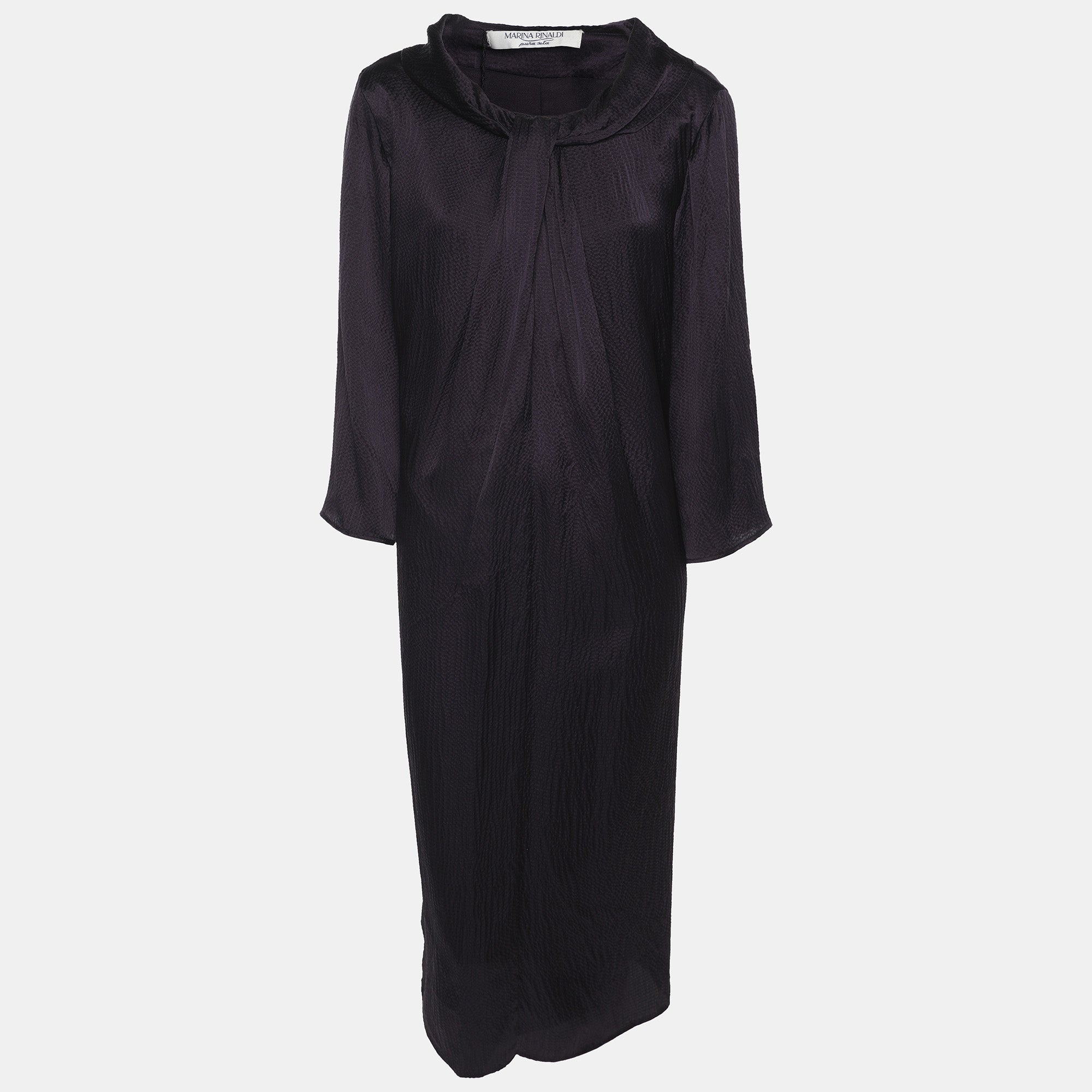 Мини-платье-туника из крепа темно-сиреневого цвета от Marina Rinaldi
Мини-платье-туника из крепа темно-сиреневого цвета от Marina Rinaldi