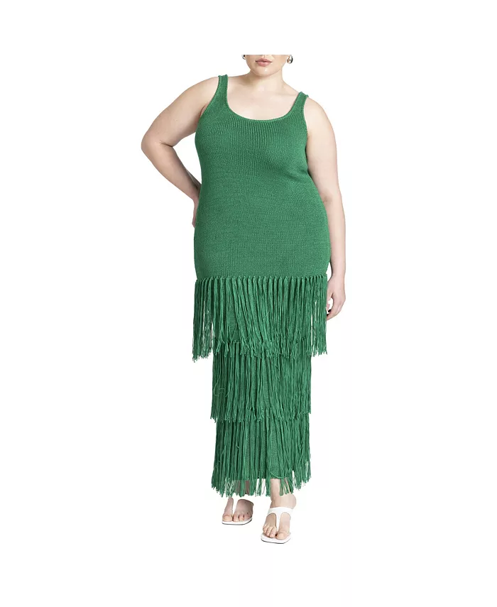 Платье-свитер с бахромой больших размеров ELOQUII, зеленый
Платье-свитер с бахромой больших размеров ELOQUII, зеленый