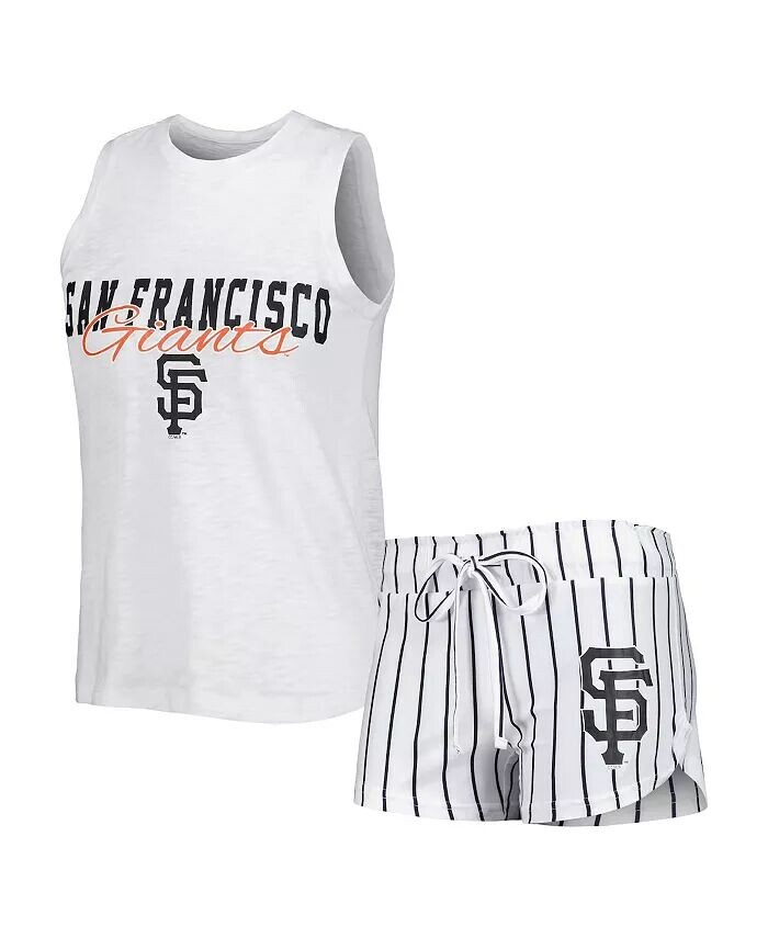 Женский белый комплект для сна с майкой и шортами в тонкую полоску San Francisco Giants Reel Concepts Sport
Женский белый комплект для сна с майкой и шортами в тонкую полоску San Francisco Giants Reel Concepts Sport