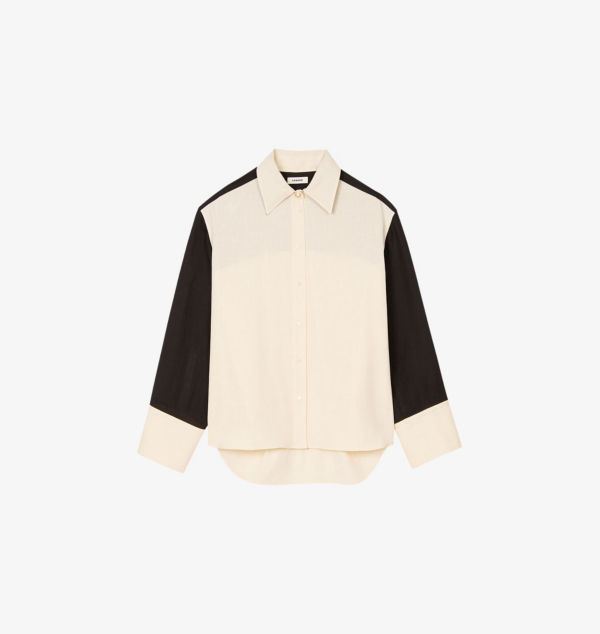 Двухцветная рубашка с длинными рукавами из льняной смеси Sandro, цвет naturels
Двухцветная рубашка с длинными рукавами из льняной смеси Sandro, цвет naturels