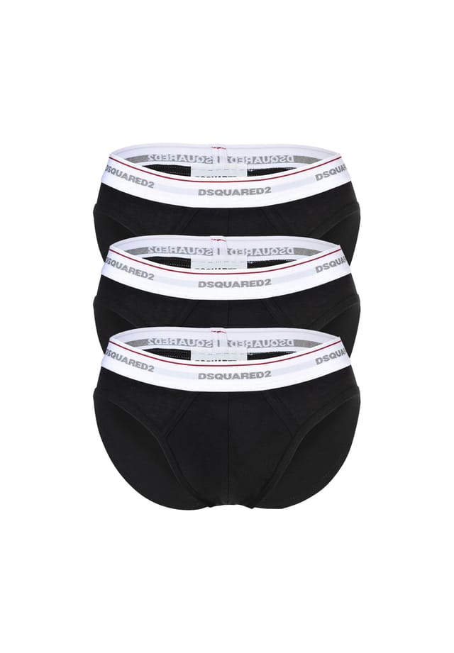 Трусы в упаковке 3 шт. - 3 пары трусов из эластичного хлопка с логотипом и надписью на поясе Dsquared2, черный
Трусы в упаковке 3 шт. - 3 пары трусов из эластичного хлопка с логотипом и надписью на поясе Dsquared2, черный