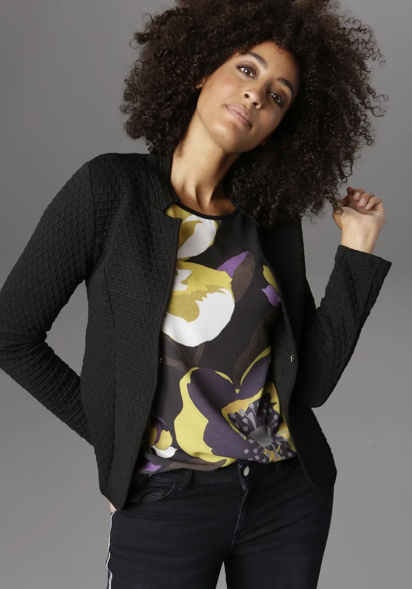 Пиджак Aniston SELECTED со структурой, черный
Пиджак Aniston SELECTED со структурой, черный