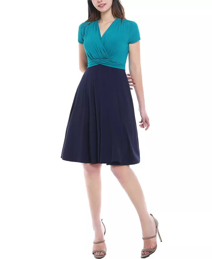 Платье для беременных с V-образным вырезом и имитацией запаха kimi + kai, синий
Платье для беременных с V-образным вырезом и имитацией запаха kimi + kai, синий