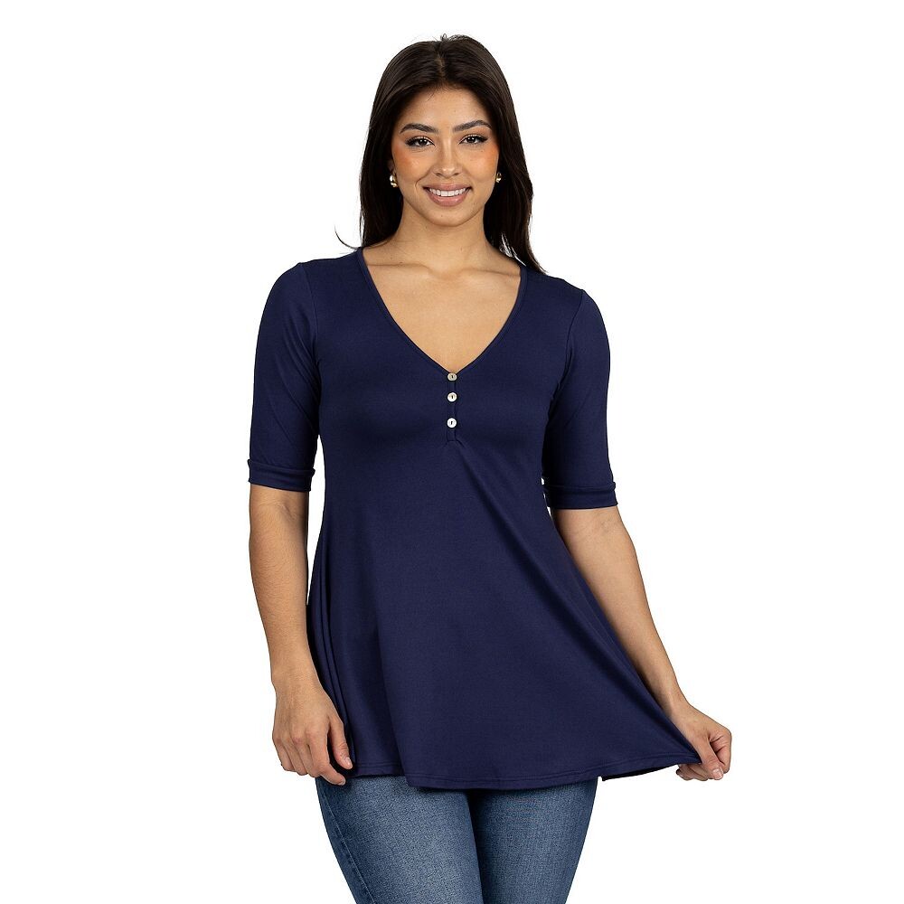 Женская туника с короткими рукавами и пуговицами 24seven Comfort Apparel 24Seven Comfort Apparel, темно-синий
Женская туника с короткими рукавами и пуговицами 24seven Comfort Apparel 24Seven Comfort Apparel, темно-синий