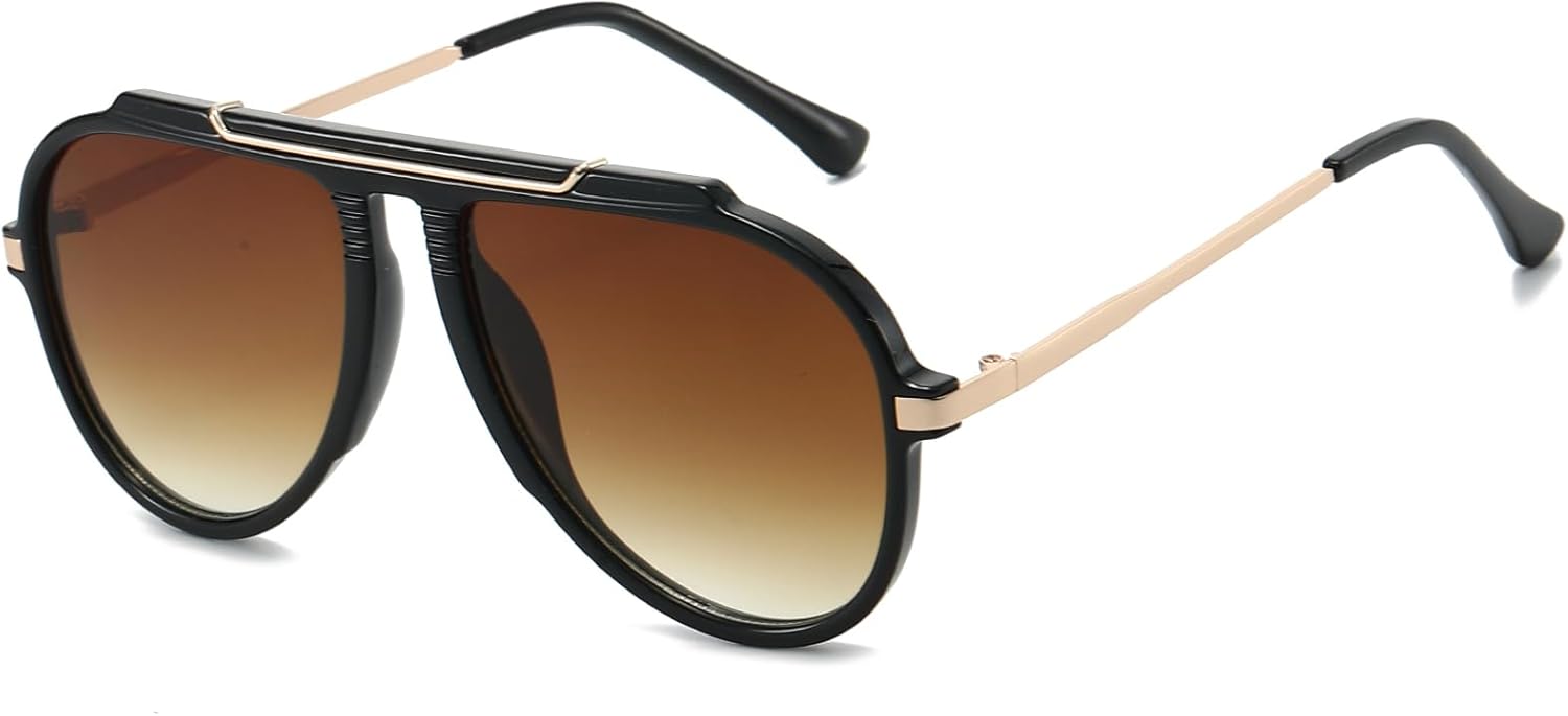 Солнцезащитные очки-авиаторы EYLRIM большого размера в стиле ретро для женщин и мужчин, модные солнцезащитные очки в стиле 70-х с золотистым металлическим покрытием, очки-пилот, Black Frame/Gradient Brown Lens
Солнцезащитные очки-авиаторы EYLRIM большого размера в стиле ретро для женщин и мужчин, модные солнцезащитные очки в стиле 70-х с золотистым металлическим покрытием, очки-пилот, Black Frame/Gradient Brown Lens