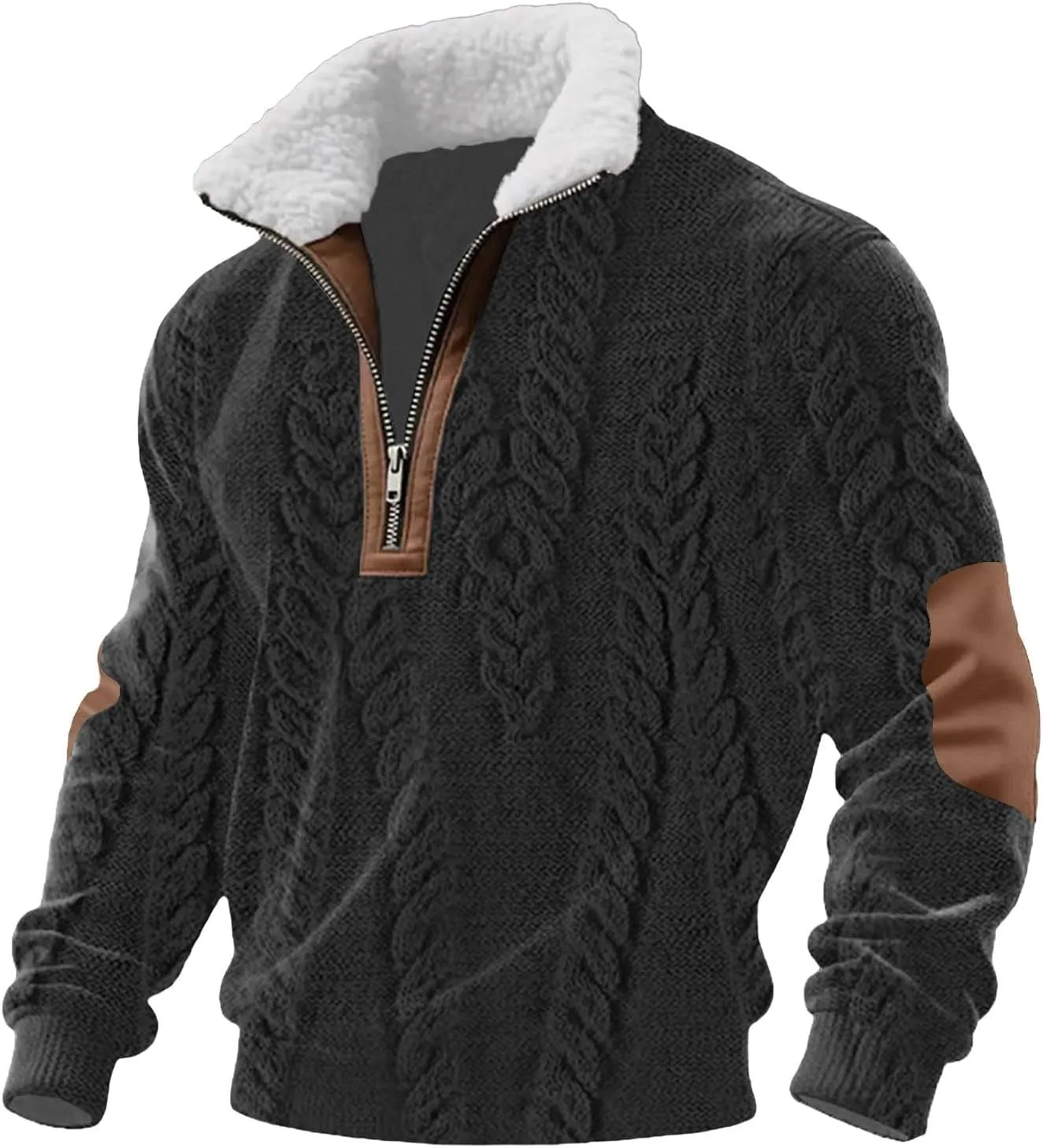 Мужской свитер с воротником стойкой и этническим принтом
Мужской свитер с воротником стойкой и этническим принтом