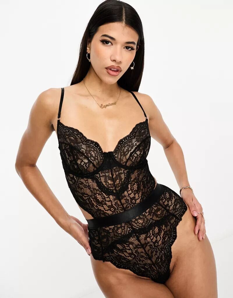 Черное кружевное боди на косточках Ann Summers Hold Me Tight
Черное кружевное боди на косточках Ann Summers Hold Me Tight