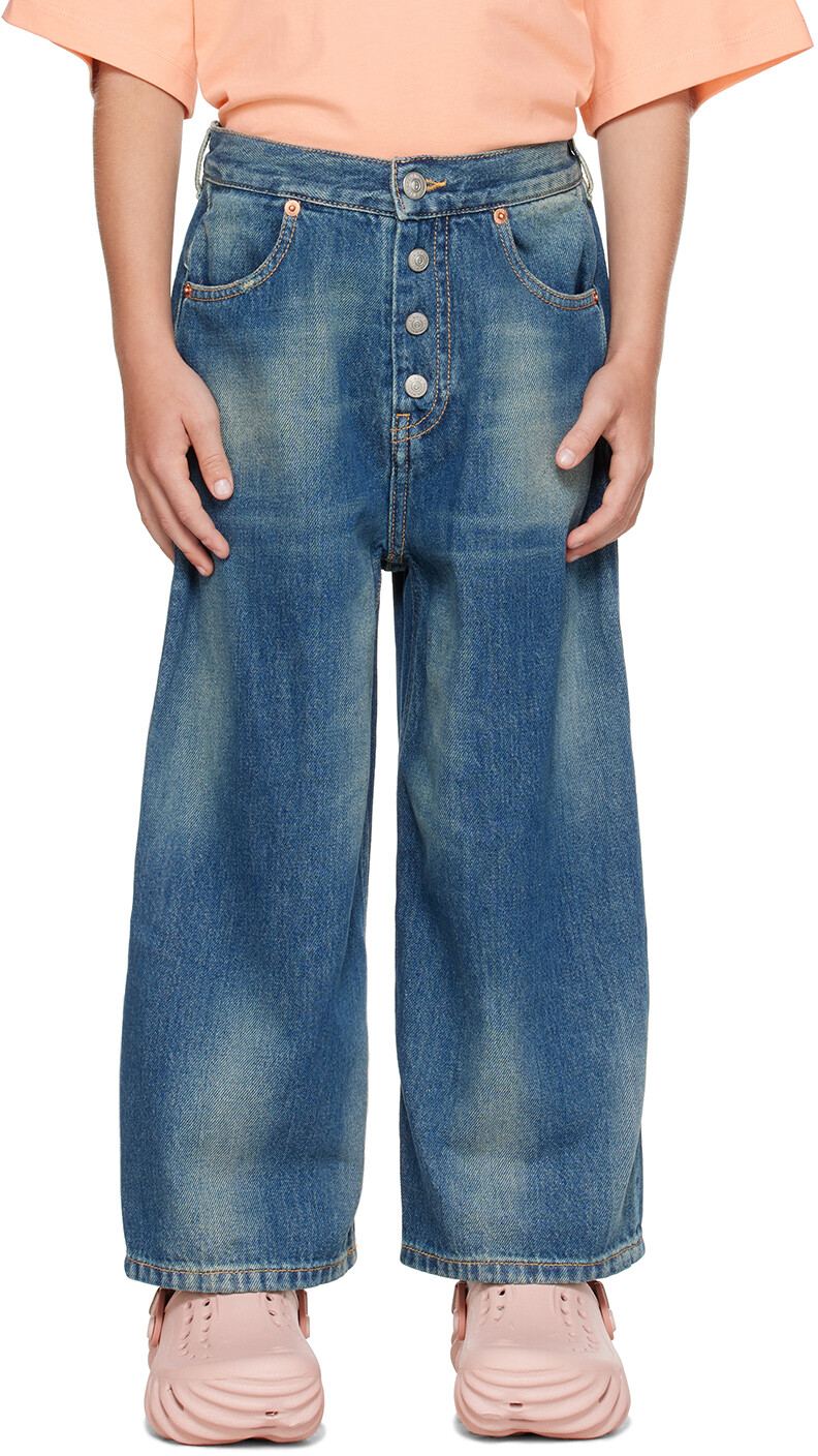 MM6 Maison Margiela Детские синие джинсы на пуговицах, Синий, MM6 Maison Margiela Детские синие джинсы на пуговицах
MM6 Maison Margiela Детские синие джинсы на пуговицах, Синий, MM6 Maison Margiela Детские синие джинсы на пуговицах