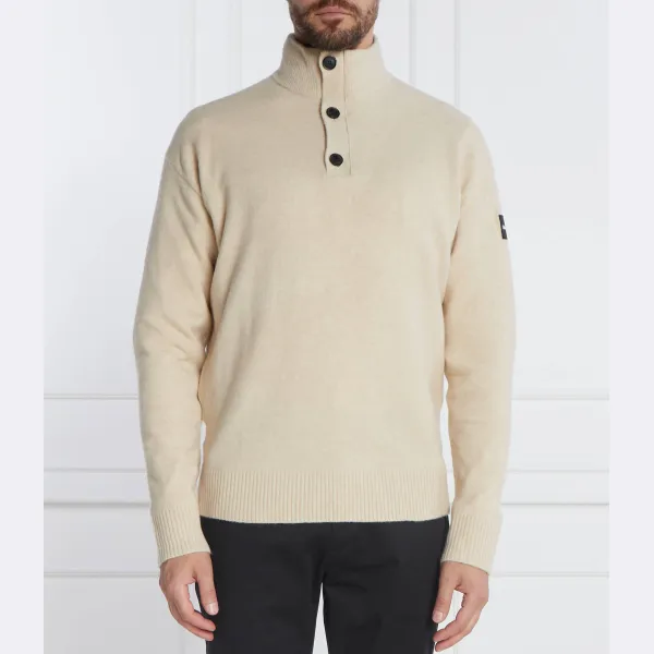 Свитер обычного кроя из смесовой лайкры с молнией на четверть и пуговицами с добавлением шерсти Calvin Klein, бежевый
Свитер обычного кроя из смесовой лайкры с молнией на четверть и пуговицами с добавлением шерсти Calvin Klein, бежевый