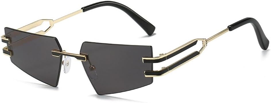 Ретро-солнцезащитные очки без оправы для женщин и мужчин в стиле панк с металлическим покрытием, женские очки без оправы с защитой от УФ-излучения UV400, модные очки TKKTLLT, C1gold-black
Ретро-солнцезащитные очки без оправы для женщин и мужчин в стиле панк с металлическим покрытием, женские очки без оправы с защитой от УФ-излучения UV400, модные очки TKKTLLT, C1gold-black