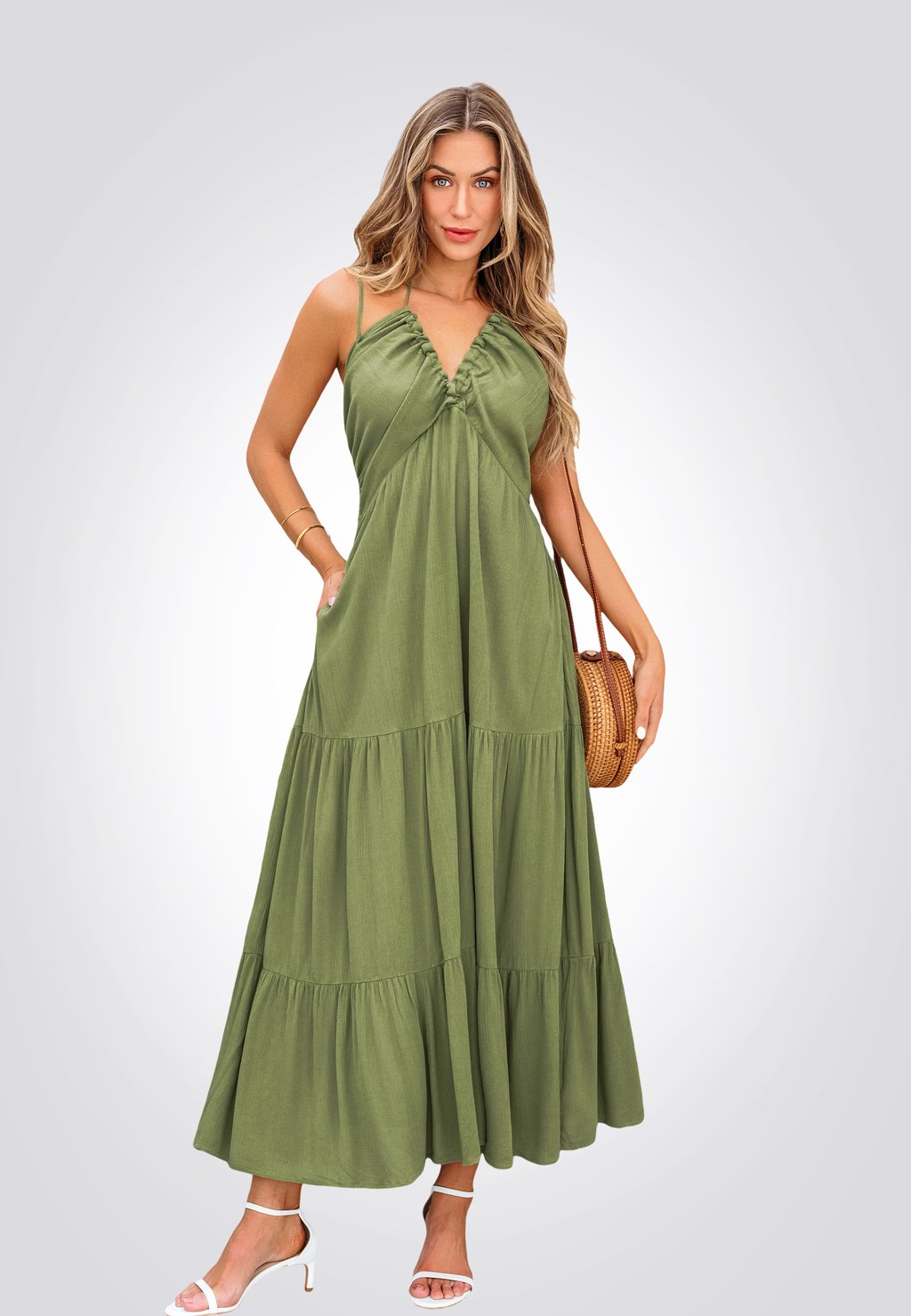 Платье макси ELEGANT V NECK Cupshe, зеленый
Платье макси ELEGANT V NECK Cupshe, зеленый