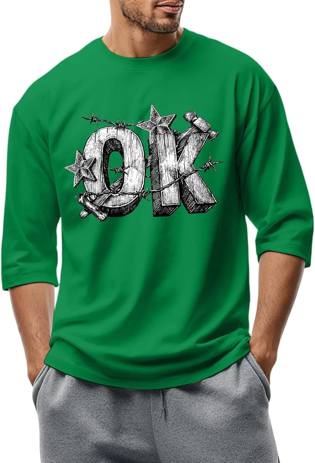 Футболка FQZWONG для мужчин с 3/4 рукавом и 2D принтом
Футболка FQZWONG для мужчин с 3/4 рукавом и 2D принтом