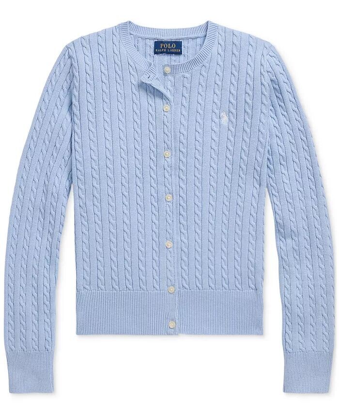 Хлопковый кардиган косой вязки для больших девочек Polo Ralph Lauren, синий
Хлопковый кардиган косой вязки для больших девочек Polo Ralph Lauren, синий