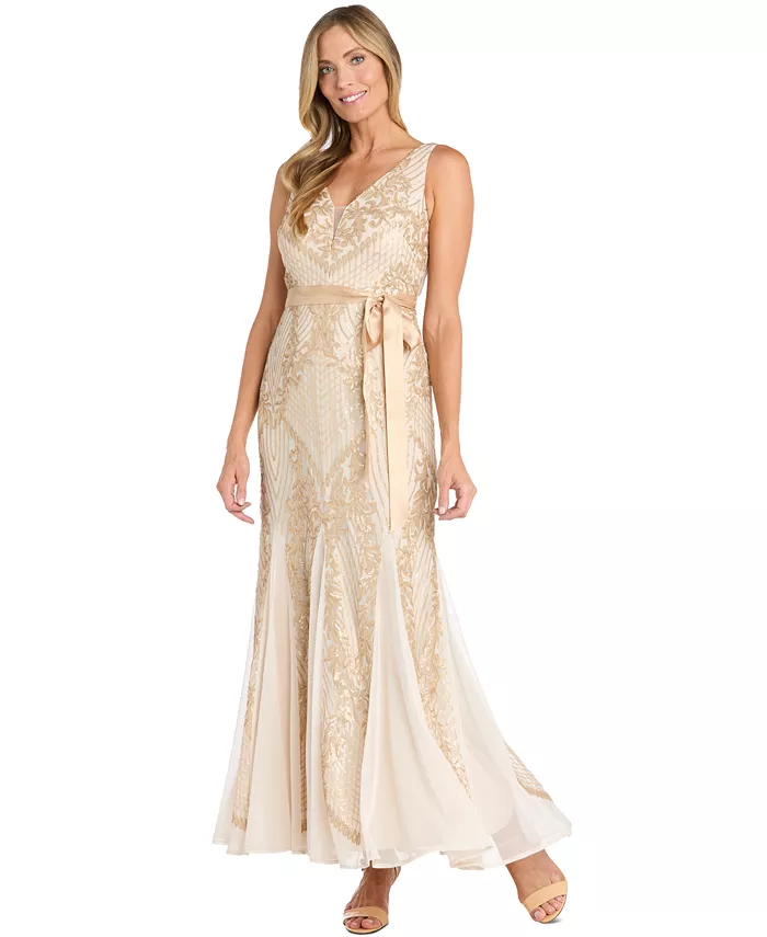 Женское платье с пайетками и расклешенной юбкой R & M Richards, слоновая кость/кремовый
Женское платье с пайетками и расклешенной юбкой R & M Richards, слоновая кость/кремовый