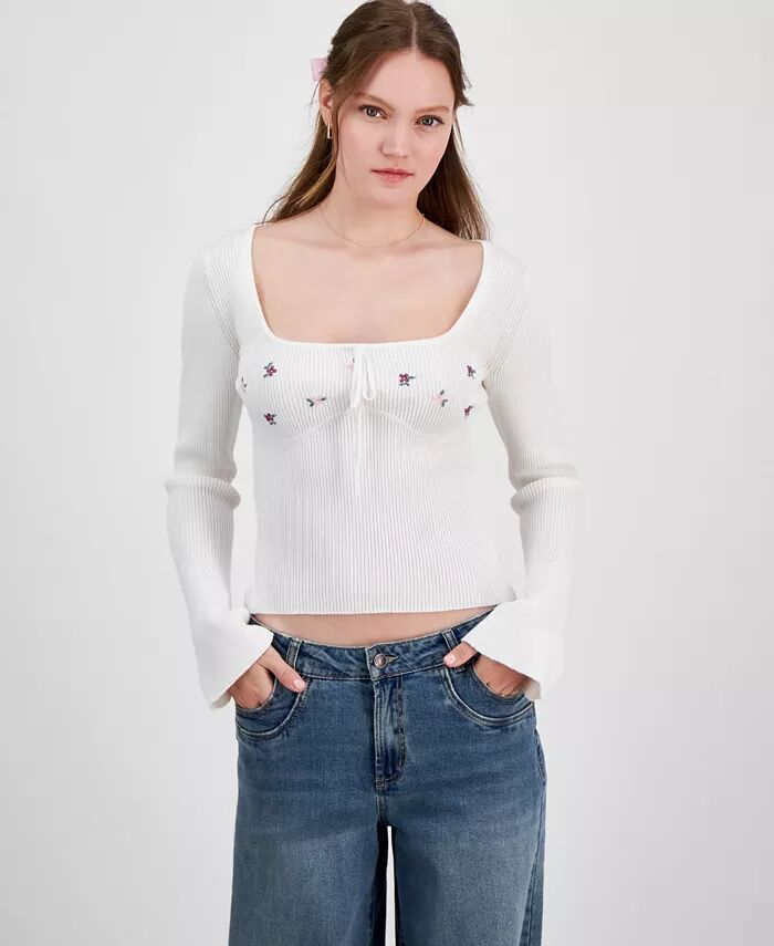 Свитер с цветочной вышивкой для юниоров Planet Heart, белый
Свитер с цветочной вышивкой для юниоров Planet Heart, белый