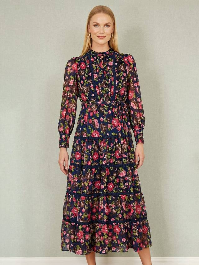 Платье с кружевной отделкой в цветочек Yumi, темно-синий/разноцветный
Платье с кружевной отделкой в цветочек Yumi, темно-синий/разноцветный