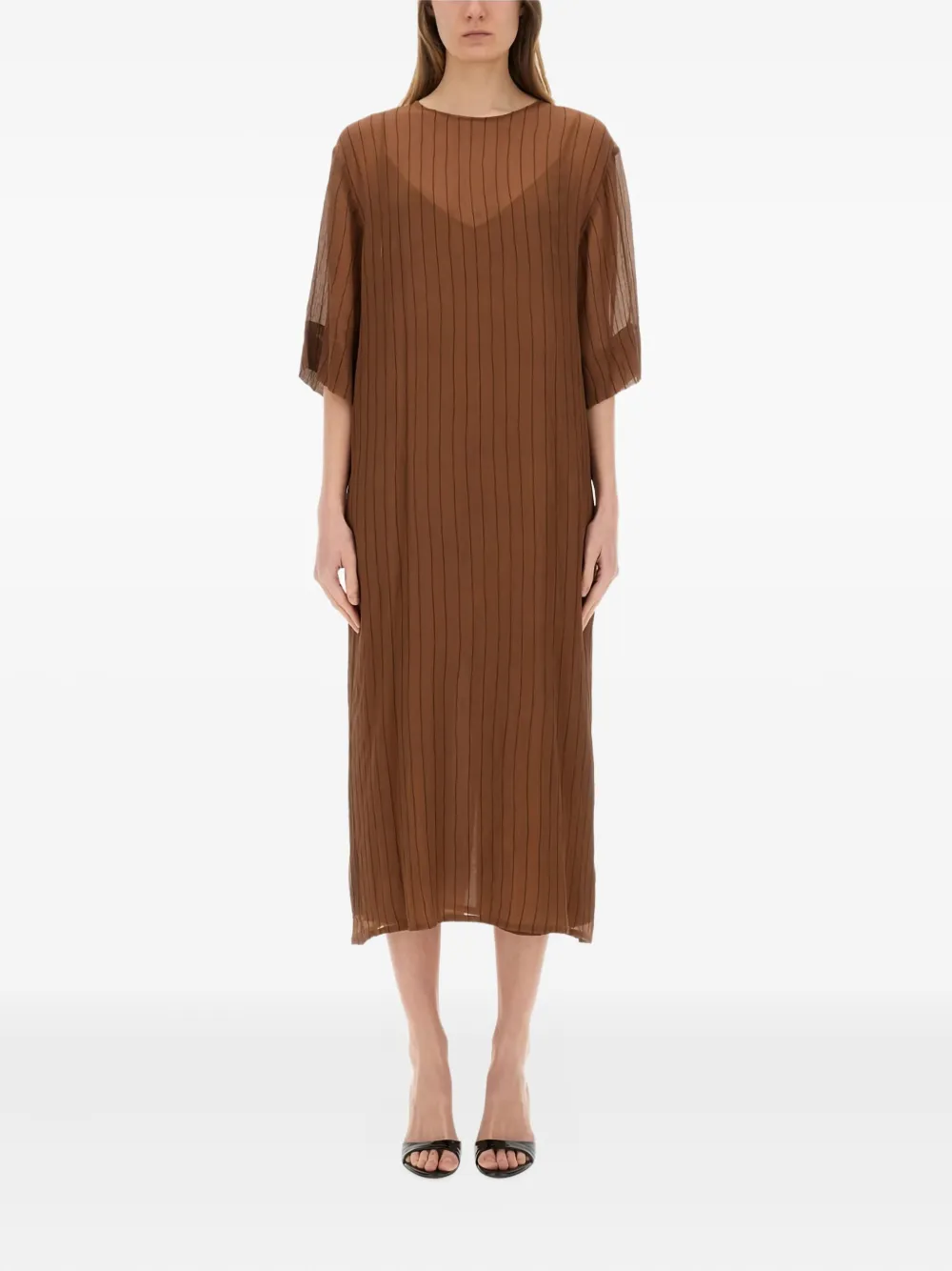 Платье миди в полоску Alysi, коричневый
Платье миди в полоску Alysi, коричневый