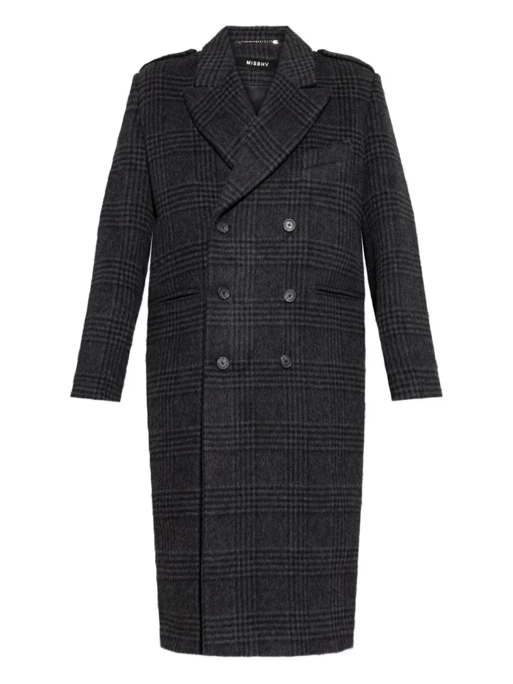 Пальто в клетку на двухрядной застежке Misbhv, черный
Пальто в клетку на двухрядной застежке Misbhv, черный