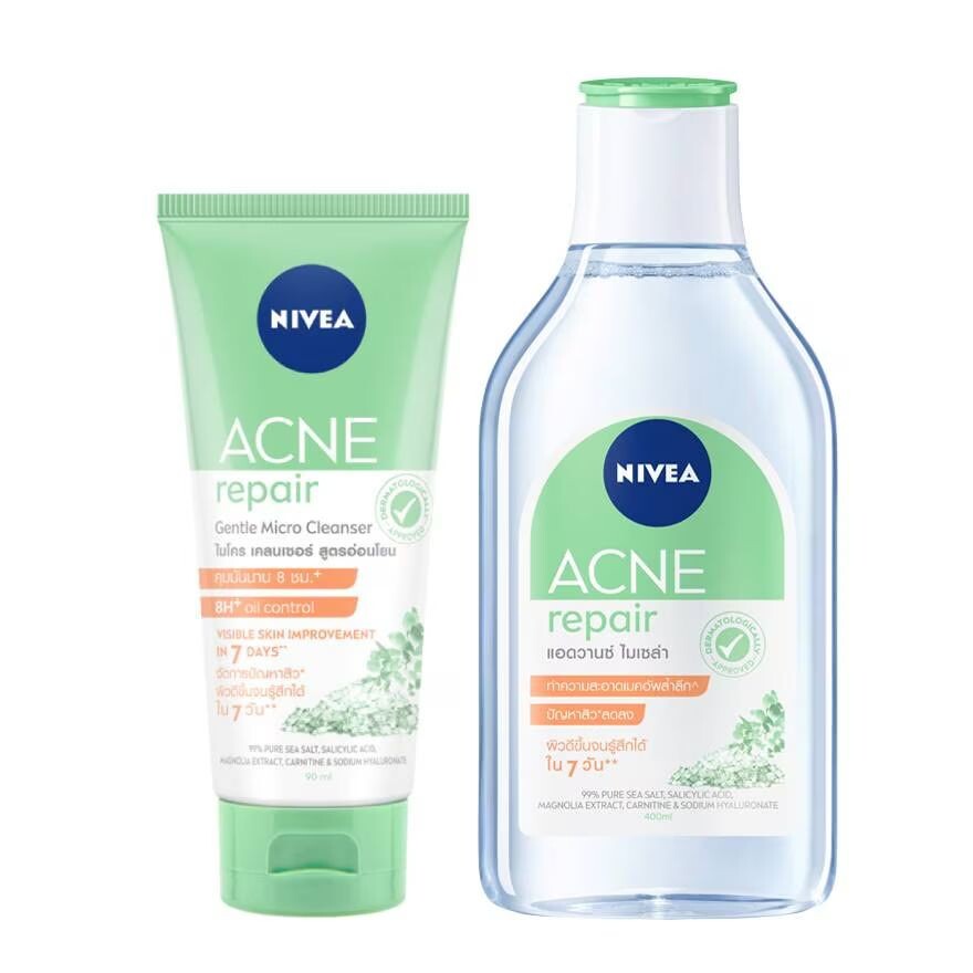 Nivea Acne Repair Gentle Micro Cleanser Foam 90 мл + Nivea Acne Repair Advanced Micelle, Green
Nivea Acne Repair Gentle Micro Cleanser Foam 90 мл + Nivea Acne Repair Advanced Micelle, Green